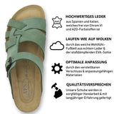 1 x RAW Customer Returns AFS-Schuhe 2122 women s mules made of genuine leather, high-quality slippers for women with Eva sole, Made in Germany 39 EU, green Verde  - RRP €60.46