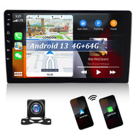 1 x RAW Customer Returns 8-Core Android 13 Double DIN Car Radio with Carplay Android Auto, 10.1 TouchScreen Radio with Intelligent Voice Assistant BT WIFI GPS FM RDS 36EQ DSP Network Radio SWC AHD Rear View Camera - RRP €161.34