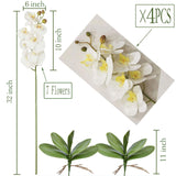 1 x RAW Customer Returns FagusHome 4 pieces artificial Phalaenopsis orchid flowers white 80CM with artificial orchid leaves 2 bundles for decoration white  - RRP €20.94