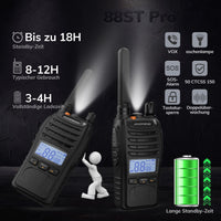 1 x RAW Customer Returns Baofeng BF-88ST Pro PMR446 Walkie Talkie, Upgraded Rechargeable Long Range License Free Two Way Radio, LCD Display, VOX Dual Watch, Desktop Charger and Earbuds, 2 Pack - RRP €37.03