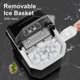 1 x RAW Customer Returns Eisw rfelmaschine Mini Tragbar,Kompakt Eisw rfelbereiter Maschinen Arbeitsplatte,6-Minuten-Schnelleis-Maschine,Selbstreinigende ice maker f r Zuhause,Schwarz - RRP €89.99