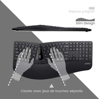 1 x RAW Customer Returns Perixx Periduo-605 Ergonomic Keyboard and Mouse Wireless USB for Windows - Vertical Mouse with Tilting Scroll Wheel, Adjustable Wrist Rest, AZERTY - RRP €79.99