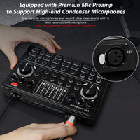 1 x RAW Customer Returns RUBEHOOW Condenser Microphone Kit Streaming Device with DJ Mixer, All In One Audio Interface Sound Board with Studio Condenser Microphone for Live Streaming, Gaming, Recording, YouTube, TikTok - RRP €84.53