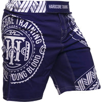 1 x RAW Customer Returns Hardcore Training Fight Shorts Ta Moko Blue Men s Combat Shorts Martial Arts MMA BJJ Boxing Muay Thai Grappling Fitness No Gi - RRP €39.95