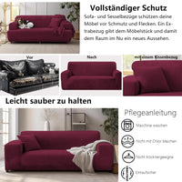 1 x RAW Customer Returns NAKIHOUSE Thick Velvet Sofa Cover with One Pillowcase, Super Soft Elastic Sofa Cover in Burgundy Color for 1 2 3 4 Seater L-shaped corner sofa requires two  - RRP €48.4