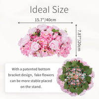 2 x Brand New Inweder Artificial Flower Balls for Centerpieces - Pack of 2 Artificial Flower Balls Pink Large Artificial Flowers Silk Rose and Hydrangea with Base for Wedding Table Decoration - RRP €97.92