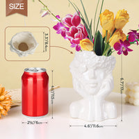 1 x RAW Customer Returns Comsaf Vase Face White Ceramic Flower Decoration Vases, Table Vase for Pampas Grass Flower Vase Modern Style Vase with Face Female Body Vase, Small Aesthetic Vase for Living Room Office Decor - Face Type A - RRP €17.99