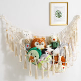 1 x RAW Customer Returns VISATOR Storage Net Hanging Toy Organizer Nursery Stuffed Animal Hammock for Cuddly Toys Teddy Corner Toys for Bedroom, White - RRP €18.99