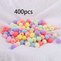 1 x RAW Customer Returns DAHI beads for threading approx. 400 pieces acrylic beads, multi-colored, round craft beads for bracelets, jewelry colorful matt beads, 10 mm  - RRP €10.07