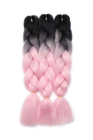 1 x Brand New 60cm Afro Straight Braiding Hair Extensions Jumbo Crochet Braids Hair Extensions Ombre Color 3 Bundles Dark Black to Light Brown to Ash Blonde - RRP €18.0