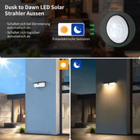 1 x RAW Customer Returns Viugreum 2 Pack Solar Outdoor Lamp With Motion Sensor 3 Models Warm White Outdoor Lamp IP65 Waterproof Wall Light Outdoor Wall Light With Memory Function For Garden Hallway Stairwell - RRP €28.98