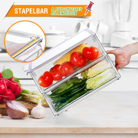 1 x RAW Customer Returns HEVOL Refrigerator Organizer Set, BPA Free Stackable Storage Box with Lid, Transparent Fridge Organizer for Refrigerator, Kitchen, Cabinets, Send 1 Cleaning Cloth - RRP €35.99