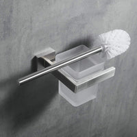 1 x RAW Customer Returns Toilet brush, WC brush and holder with brushed stainless steel holder wall mounting, matte finish - RRP €36.99