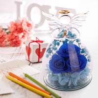 10 x Brand New YUHUAWYH Angel Figurine with Eternal Rose Real Eternal Flower Gifts for Women Mom Birthday Anniversary Mother s Day Valentine s Day,L2,Blue - RRP €204.0