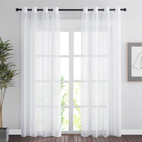 1 x RAW Customer Returns PONY DANCE Voile Curtains Transparent Curtains Set of 2 H 220 x W 140 cm Curtain White Transparent Blinds Curtains with Eyelets Transparent Curtains for Living Room Decoration - RRP €22.95