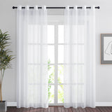 1 x RAW Customer Returns PONY DANCE Voile Curtains Transparent Curtains 2-Set H 220 x W 140 cm Curtain White Transparent Stores Curtains with Eyelets Sheer Curtains for Living Room Decoration - RRP €22.95