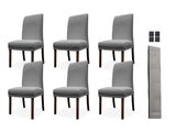 1 x RAW Customer Returns RAOUI INTEGRITY chair covers set of 6 - chair covers for swing chairs including 6x sashes floor protection - water-repellent covers for chairs - gray stretch - RRP €24.19