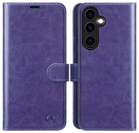 1 x RAW Customer Returns OCASE Case for Samsung Galaxy A55 5G Premium Leather Cell Phone Case Flip Case Stand Function with Card Slot RFID Blocking Protection Shockproof Protective Case Leather Case Flip Case Bag Purple - RRP €21.17