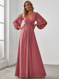 1 x RAW Customer Returns Ever-Pretty Elegant Formal Dress A-line V-Neck Evening Dresses 00461 Fuchsia 44 - RRP €66.88