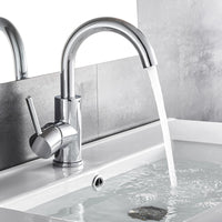 1 x RAW Customer Returns Auralum bathroom tap, 360 degree rotatable, bathroom tap, high brass chrome, high basin mixer with 60 cm hose, single lever mixer tap for bathroom kitchen - RRP €32.06