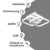 1 x RAW Customer Returns EIDEARAY LED ceiling light with motion detector inside, 22W cool white 6000K ceiling lamp, 24 20 9CM sensor lamp, suitable for hallways, garages, bathrooms, basements, carports, stairwells white  - RRP €28.04