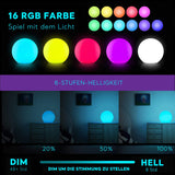 1 x RAW Customer Returns Mr.Go 8 LED ball light sphere lamp color changing mood light with 16 color dimmable 4 RGB lighting modes, rechargeable night light table lamp for indoor outdoor - RRP €40.58