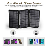 1 x RAW Customer Returns imuto 30W Portable Solar Charger USB DC18V Solar Panel, IP67 Foldable Monocrystalline Solar Panel for Recharging USB Devices iPhone Android GoPro, DC Input Devices Outdoor Activities etc - RRP €79.99