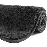 1 x RAW Customer Returns SFLXO Bath Mat 120cm x 70cm Non-Slip Bath Rug Machine Washable Anti-Slip Bath Rug Soft Water-Absorbent Bath Mats Fluffy Microfiber Bathroom Rug Dark Gray Reusable - RRP €38.99