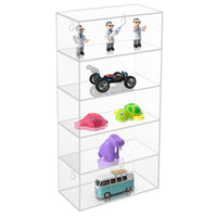 1 x RAW Customer Returns Belle Vous Clear Shelf Wall Acrylic Display Case - 18 x 8.9 x 37 cm - Hanging Shelf with 5 Shelves - Wall Display Case Hanging for Toys, Figures, Gems, Stones Shot Glass Collection - RRP €35.72