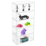 1 x RAW Customer Returns Belle Vous Clear Shelf Wall Acrylic Display Case - 18 x 8.9 x 37 cm - Hanging Shelf with 5 Shelves - Wall Display Case Hanging for Toys, Figures, Gems, Stones Shot Glass Collection - RRP €35.72