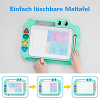 2 x RAW Customer Returns SGILE Magnetic Painting Board Magic Board, 35x28cm Colorful Erasable Magnetic Drawing Board Magic Painting Board Magnetic Board Drawing Board with 4 Shape Stamps for Children 1 2 3 Years, Gift Toy from 1 Year, Green - RRP €40.32