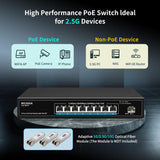 1 x RAW Customer Returns 8 Port 2.5G PoE Switch, Unmanaged with 8 x 2.5Gb Base-T PoE 120W 10G SFP uplink, NICGIGA 2.5Gbe IEEE802.3af at Power Over Ethernet Switch, Support WiFi6 AP, NAS, 4K PoE Camera NVR. - RRP €120.98