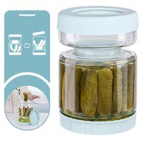 1 x RAW Customer Returns WhiteRhino Pickle Jar with Strainer Flip, 1.5L Glass Pickle Container with Strainer, Hourglass Pickle Flip Jar, Leak Proof Pickle Holder Cucumber Storage Cucumber Juice Separator Jar for Olives, Cucumbers - RRP €28.99