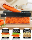 1 x RAW Customer Returns Vegetable Cutter Mandoline Vegetable Cutter Multi Cutter Julienner Onion Chopper Food Chopper Vegetable Cutter Vegetable Chopper Dicer for Slicing Fruit Vegetables - Black - RRP €24.99