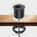 1 x RAW Customer Returns Built-in socket with USB, Dinolink socket desk for 80mm table hole, table socket equipped with 1 Schuko, 1 USB-A port, 1 USB-C port and 2m power cable, black - RRP €32.99