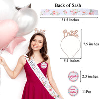 34 x Brand New Bachelorette Party Women, 17Pcs Bachelorette Party Decoration Accessories Women with Buttons, 11 Team Bride Buttons, 1 Bride Button, Bride to Be Sash, Tiara, Veil, 2 Tattoos for Hen Party - RRP €326.06