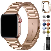 1 x RAW Customer Returns Fullmosa Compatible with Apple Watch SE Strap 40mm 41mm 38mm Women Men, Metal Bracelet Stainless Steel Bands for SE Series 9 8 7 6 5 4 3 2 1 iwatch Bracelets Rose Gold - RRP €26.99