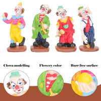 9 x Brand New PRETYZOOM - Set of 4 Miniature Clown Figurines Office and Home Decorations Ideal for Halloween and Parties - RRP €239.31