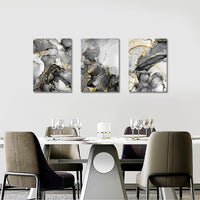 1 x RAW Customer Returns 3 Pcs Grey Gold Marble With Frame Canvas Pictures Poster Art Print Pictures Abstract Picture on Canvas Modern Wall Pictures Wall Poster Living Room Bedroom Wall Decoration 120x60cm 16 x24 x3pcs  - RRP €57.58