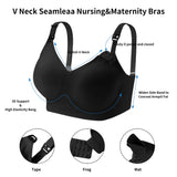 1 x Brand New smokfon Nursing Bra Breasts Without Underwire Seamless Maternity Bra Comfort Night Sleep Bra for Pregnancy Bra Seamless Maternity Bra with Extra Bra Extender for Sleeping and Breastfeeding for Women - RRP €27.6