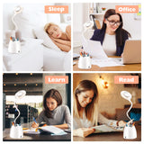 2 x Brand New AMANKA Desk Lamp LED Table Lamp with Pen Holder and Cell Phone Stand, Rechargeable Dimmable Eye Protection Desk Lamp with Touch Sensor for Learning, Reading and Working Reading etc. - RRP €37.36