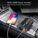 1 x RAW Customer Returns NDDI POWER 300W Car Inverter, 12V DC to 230V Inverter with Charger and Two 3.1A USB Cigarette Lighter Ports - RRP €34.78