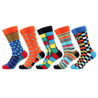 1 x RAW Customer Returns WeciBor Colorful Cotton Socks Funny Art Pattern for Men 5 pairs, Sizes 39-42 - RRP €15.84