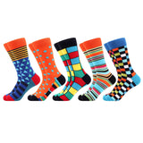 1 x RAW Customer Returns WeciBor Colorful Cotton Socks Funny Art Pattern for Men 5 pairs, Sizes 39-42 - RRP €15.84