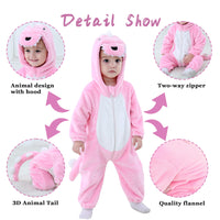 1 x RAW Customer Returns Doladola Baby Romper with Hood Unisex Baby Onesie Cartoon Animal Jumpsuit Pajamas 3.5-4.5 Years, Pink Dinosaur  - RRP €26.99