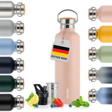 1 x RAW Customer Returns Blumtal Thermos bottle 750ml - double-walled stainless steel drinking bottle 750ml - insulated bottle 750ml BPA free - stainless steel drinking bottle 750ml - tea bottle - thermo - sports bottle - Mellow Rose - RRP €20.16