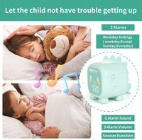 1 x RAW Customer Returns Monodeal Cute Alarm Clock for Kids Multifunctional Adjustable Night Light Countdown Timer Voice Control Clock Rechargeable Green - RRP €20.4