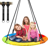 1 x RAW Customer Returns Vanku 317KG nest swing outdoor with 3 meter swing straps 2 pieces loadable 700KG, swing set plate swing for children adults garden indoor colorful  - RRP €99.99