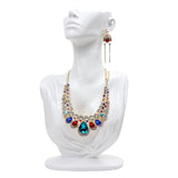 1 x RAW Customer Returns Homeanda Mannequin Bust Stand Organizer White Resin Earrings Jewelry Photo Prop for Necklaces Great Gift - RRP €27.96