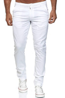 1 x RAW Customer Returns Elara Men s Chino Trousers Slim Fit Stretch Chunkyrayan MEL009-White-38 36 - RRP €26.62